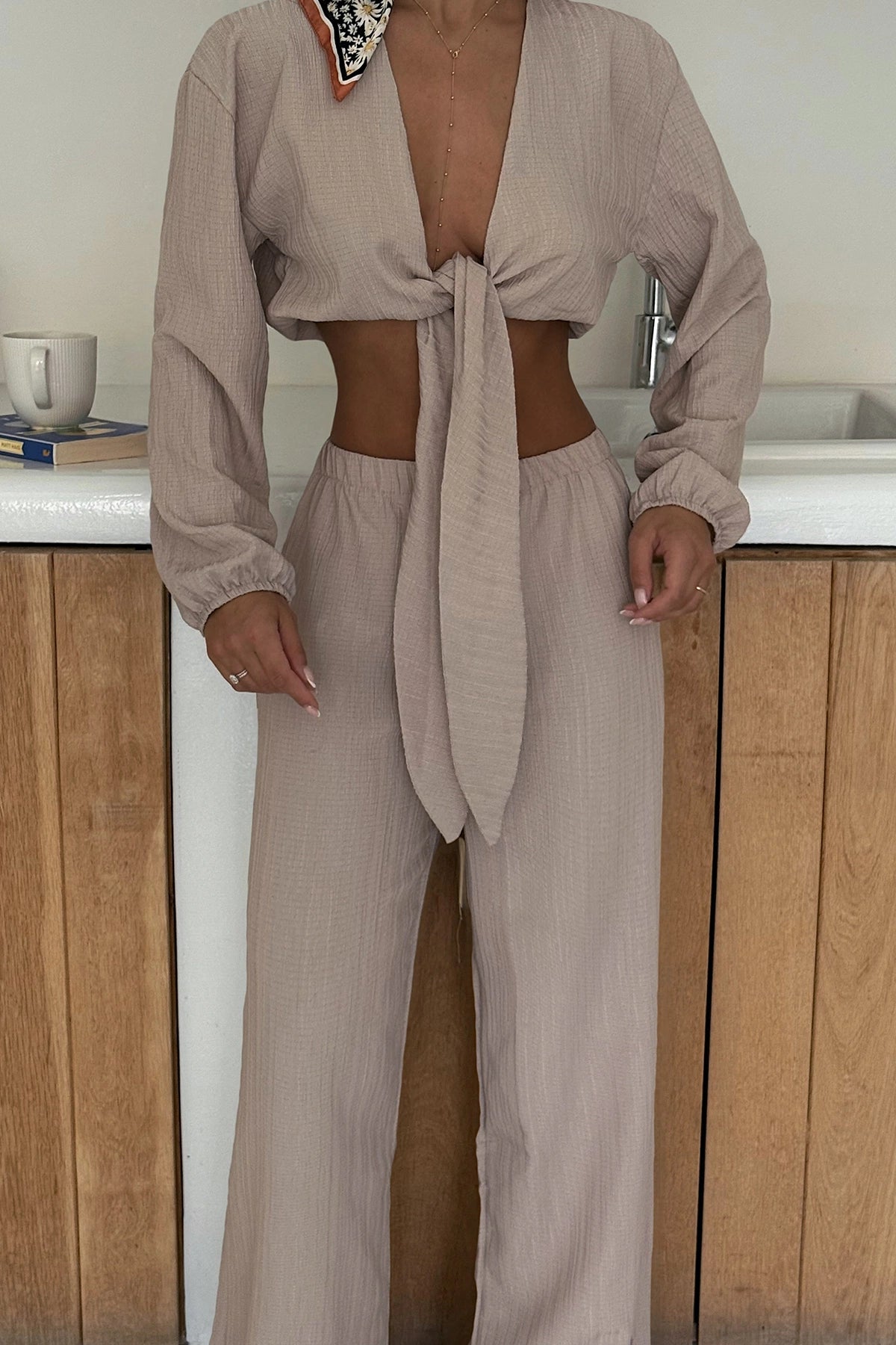 Beige Adelina Tie-Down Set ATE-1083