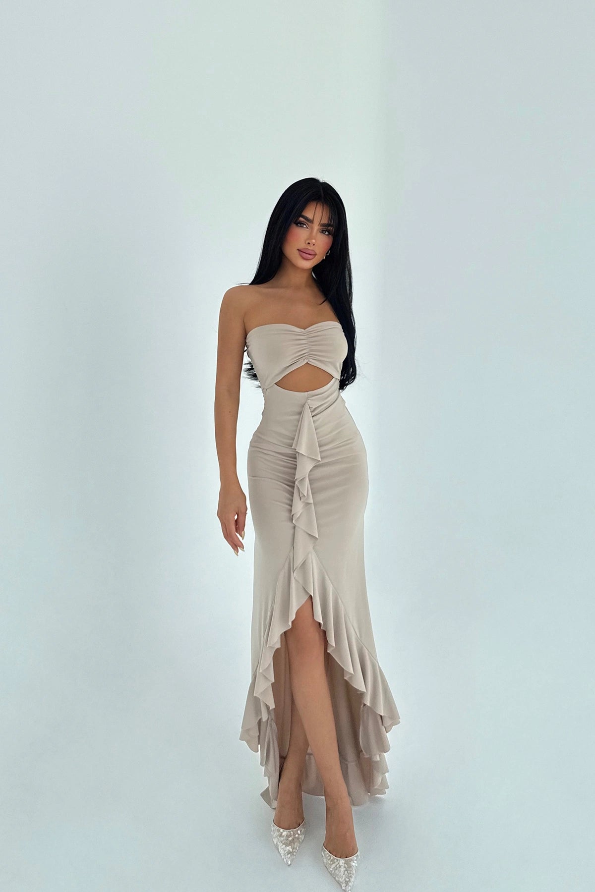 Beige Lilac Dress ATE-2934