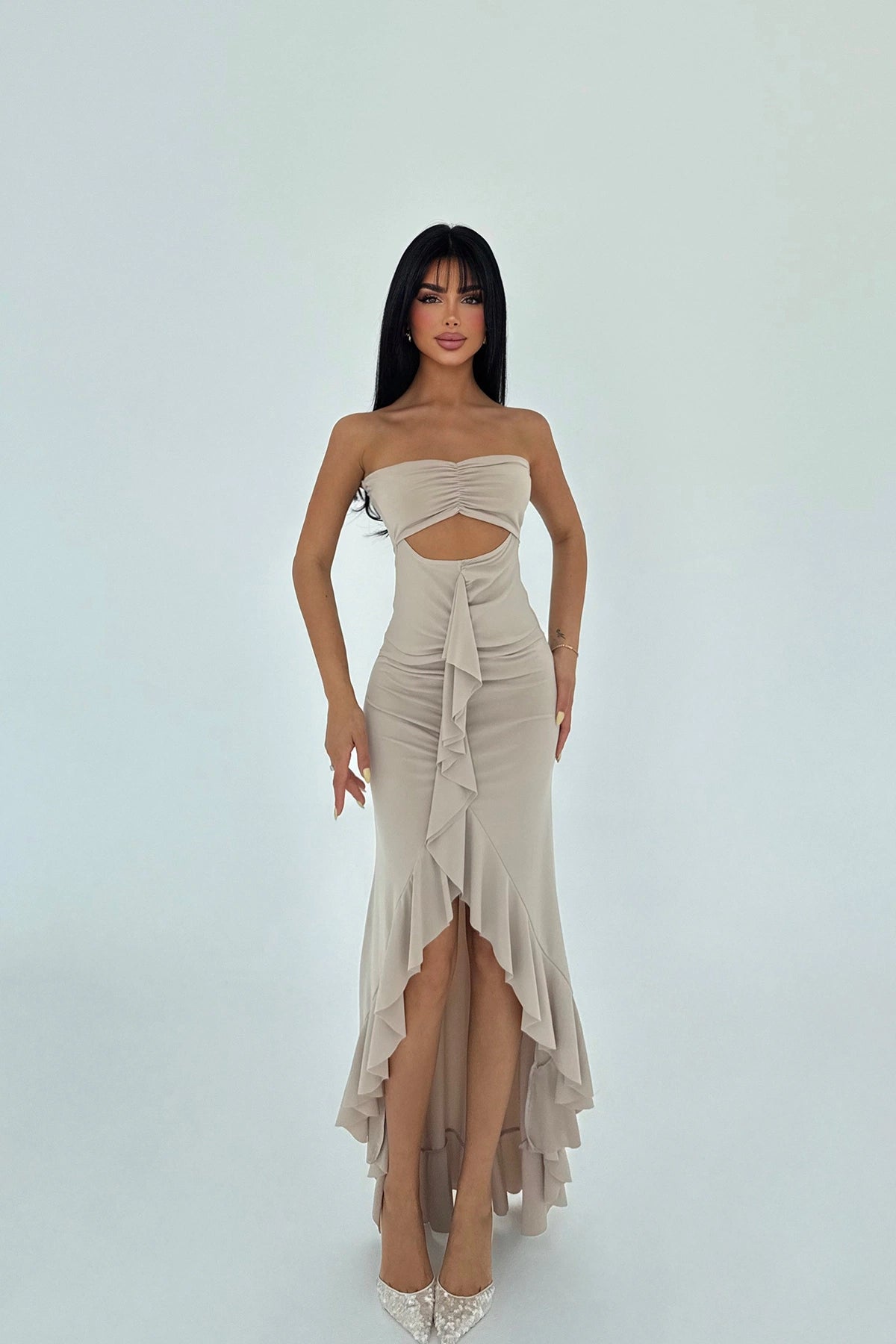 Beige Lilac Dress ATE-2934
