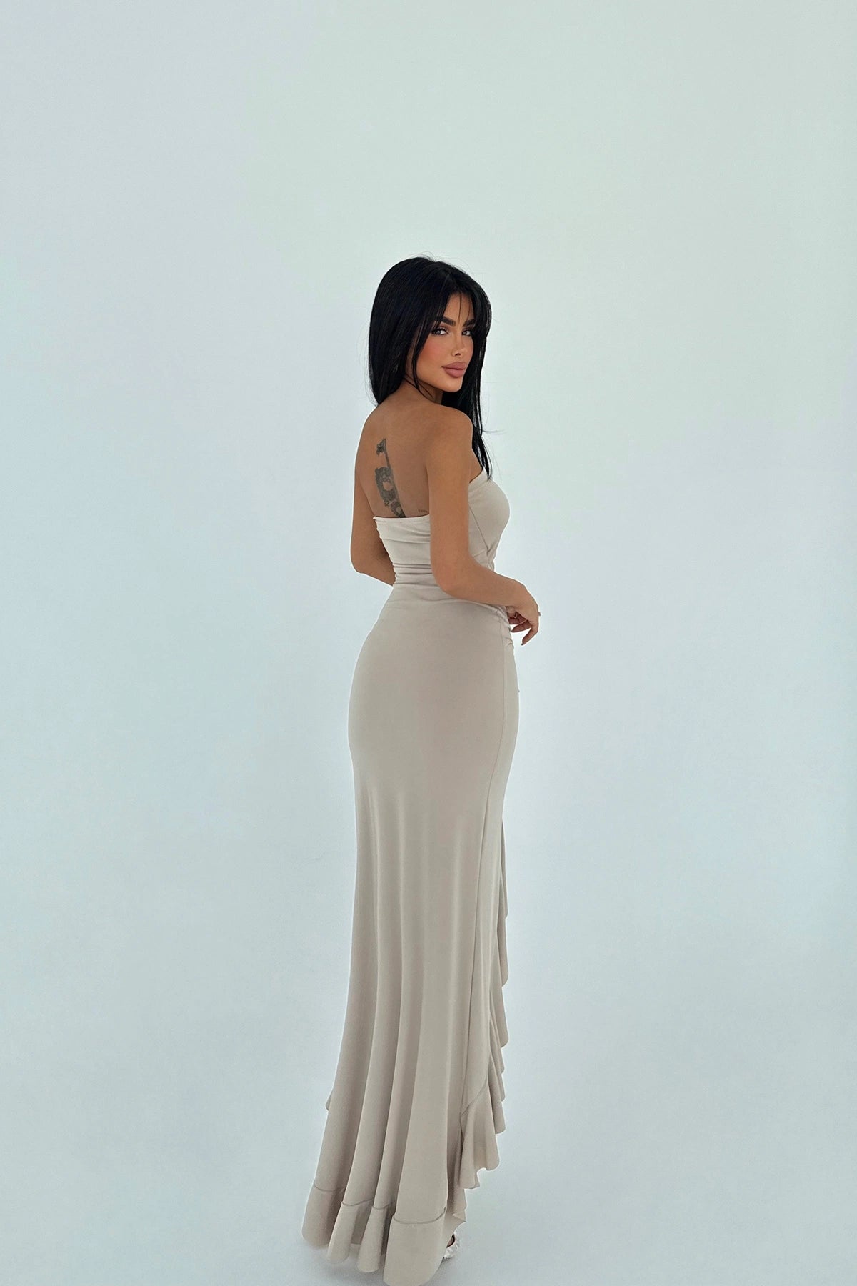 Beige Lilac Dress ATE-2934