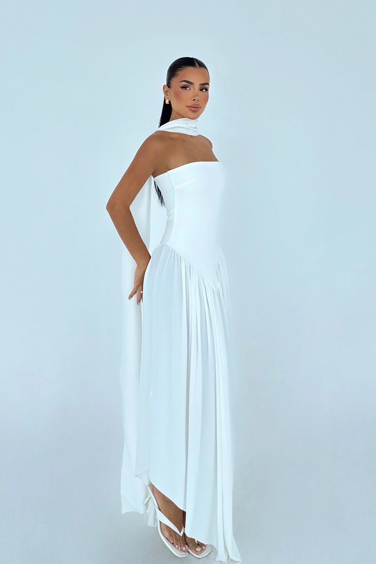 White Sinatra Long Dress ATE-3501