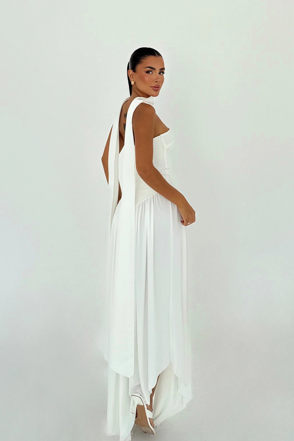 White Sinatra Long Dress ATE-3501