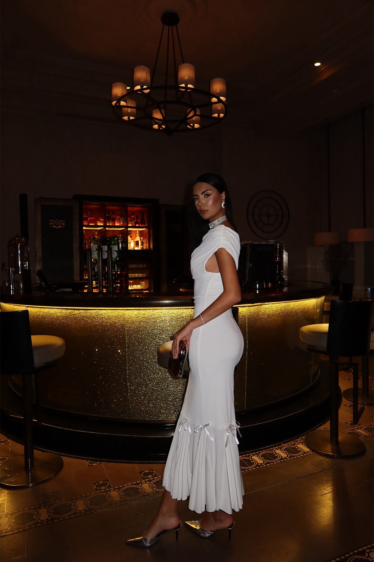 White Bogen Bow Dress ATE-1683