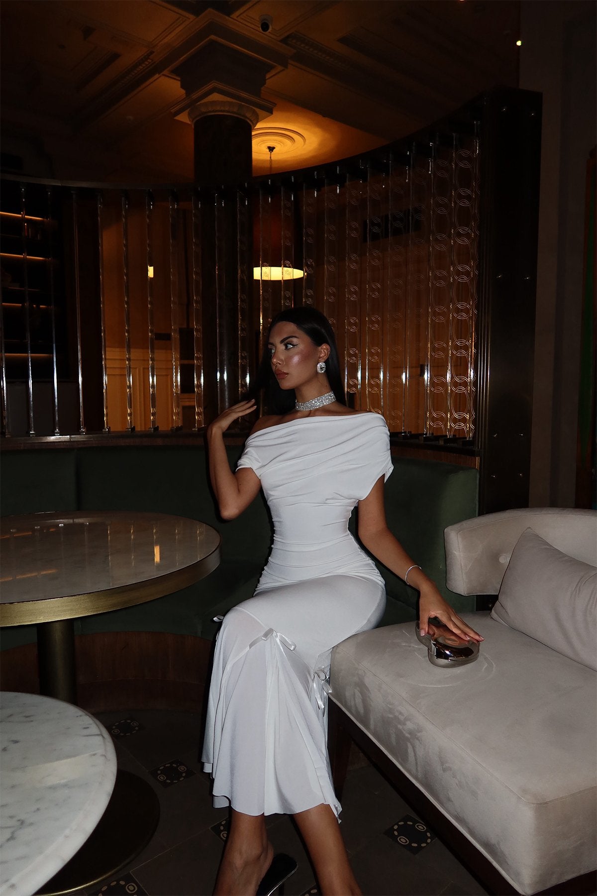 White Bogen Bow Dress ATE-1683