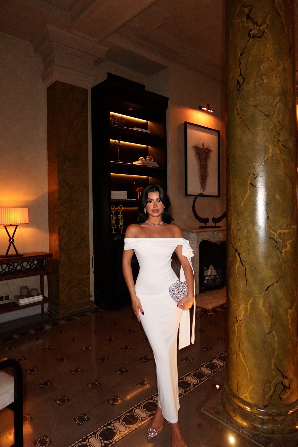 Brianna White Midi Dress ATE-1281