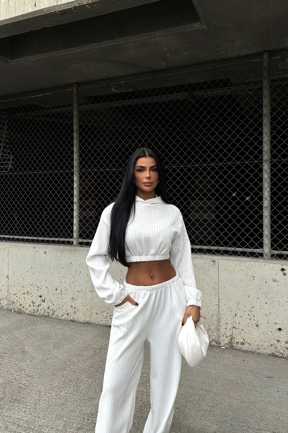 White Lai Glitter Suit ATE-1880