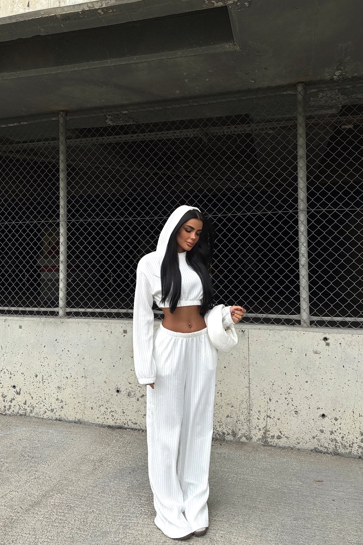 White Lai Glitter Suit ATE-1880