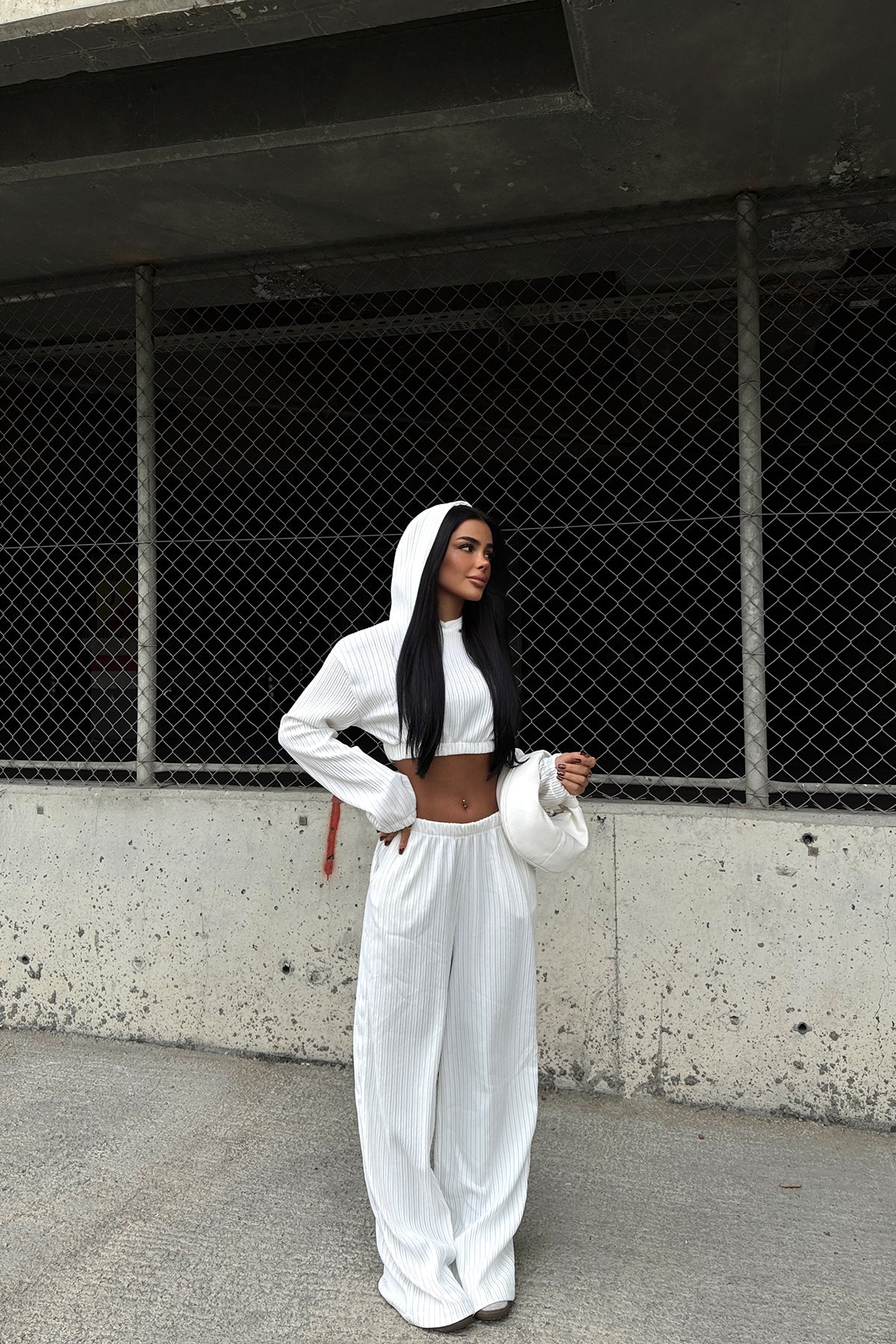 White Lai Glitter Suit ATE-1880