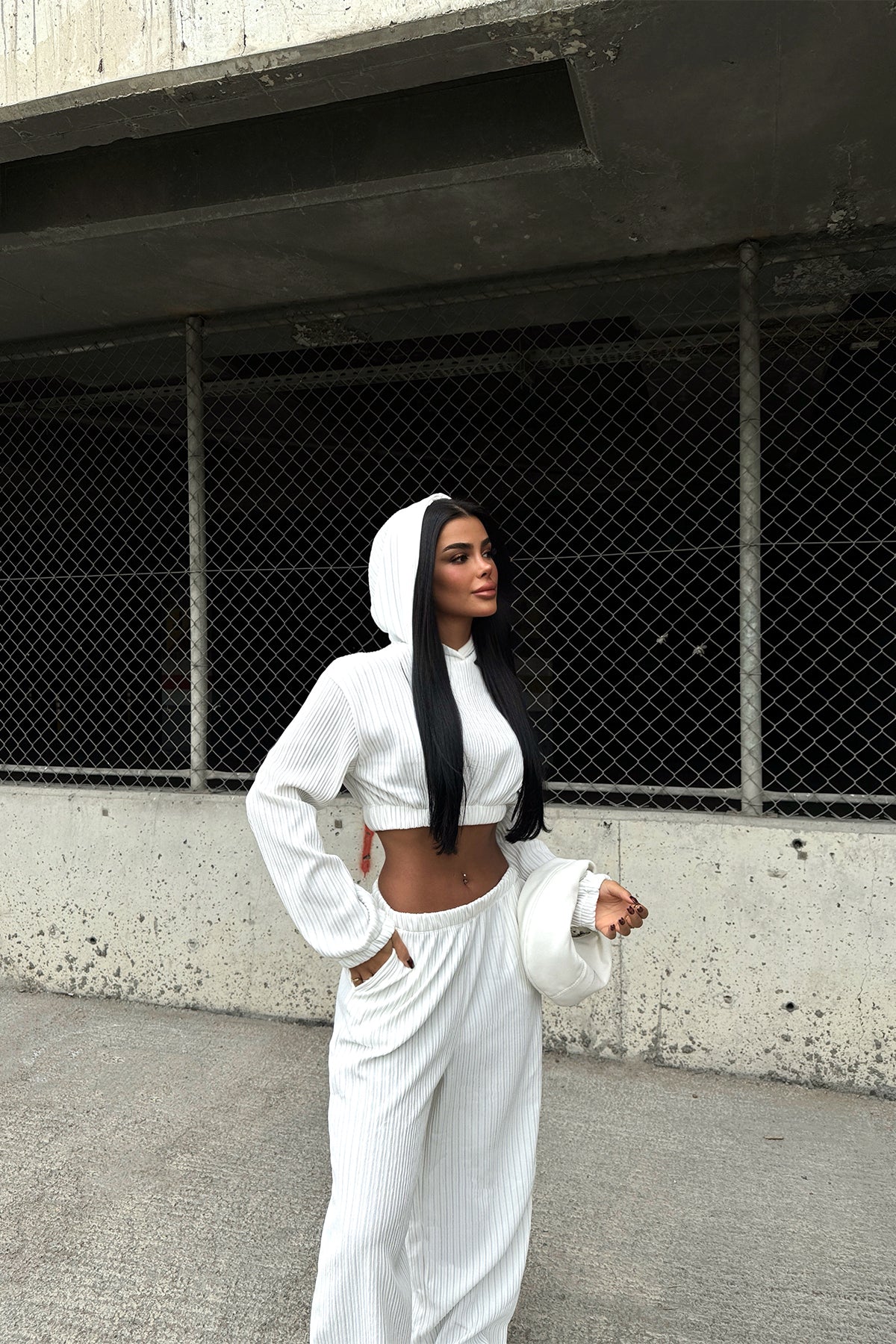 White Lai Glitter Suit ATE-1880