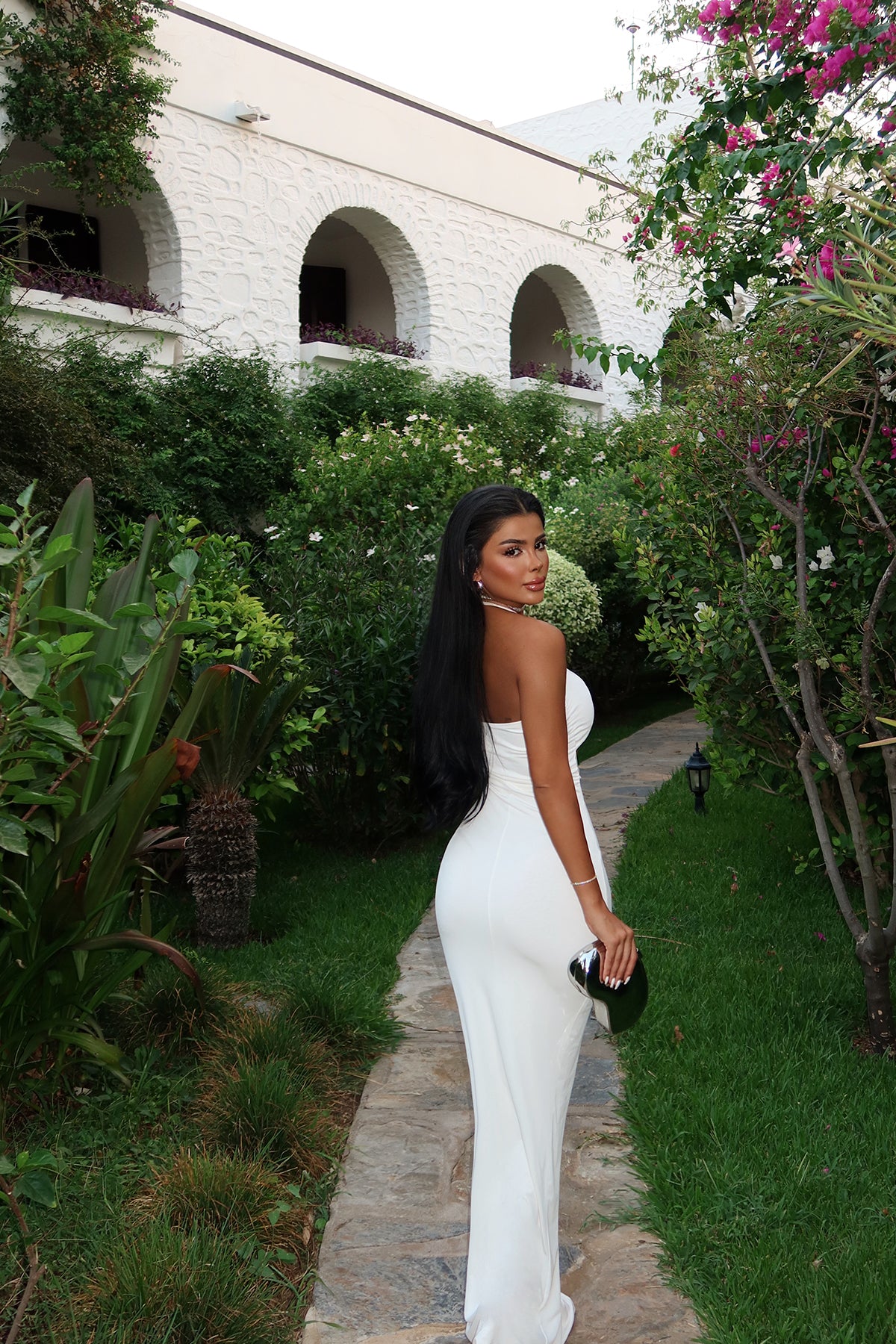 White Marseille Butterfly Accessory Dress