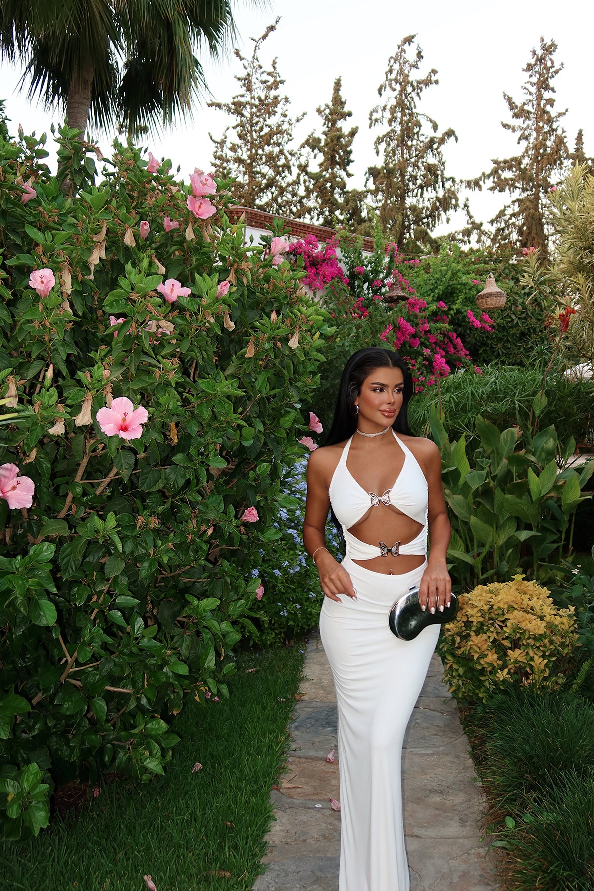 White Marseille Butterfly Accessory Dress