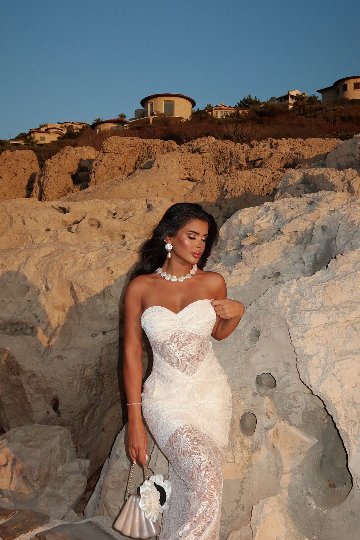 White Ophelia Lace Dress ATE-1459