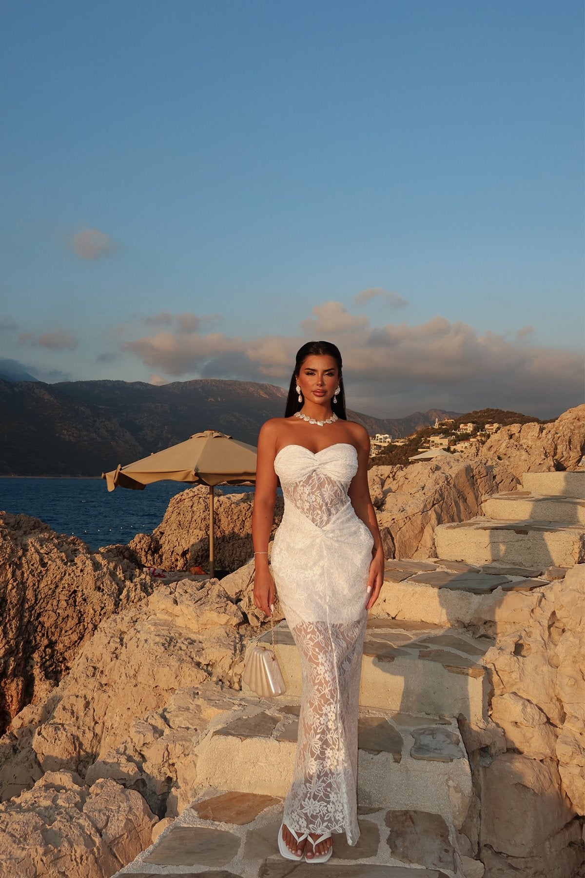 White Ophelia Lace Dress ATE-1459