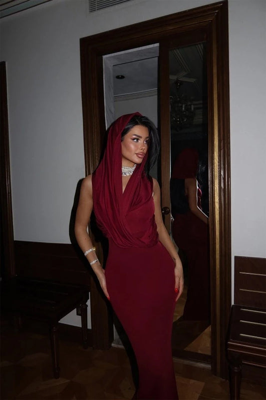 Burgundy Coralie Long Dress