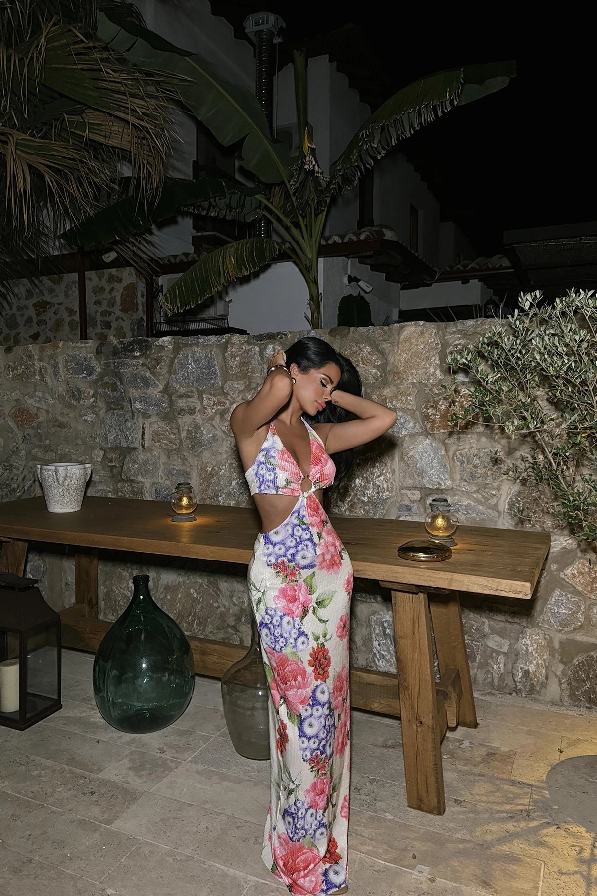 Floral Sequin Dress