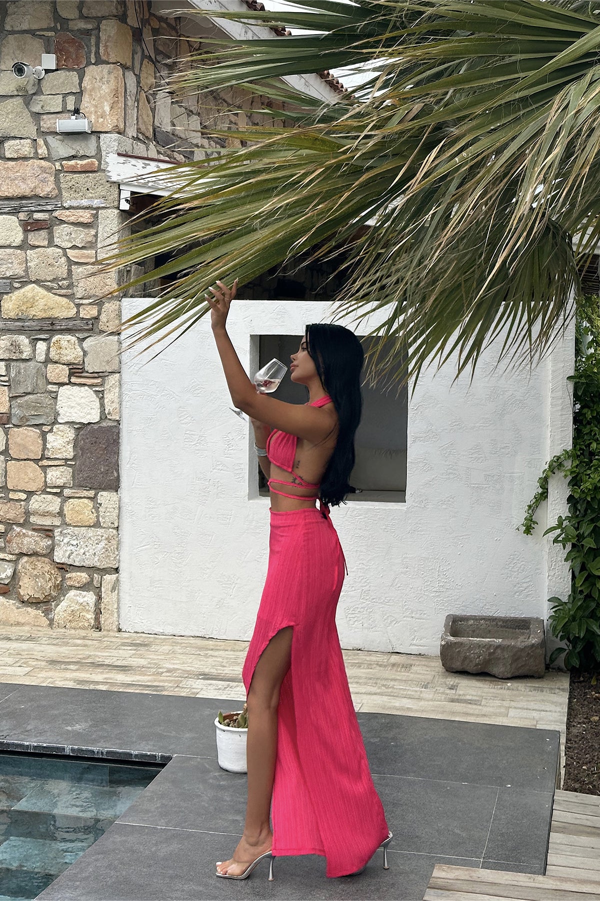 Fuchsia Lona Tied Suit ATE-1028
