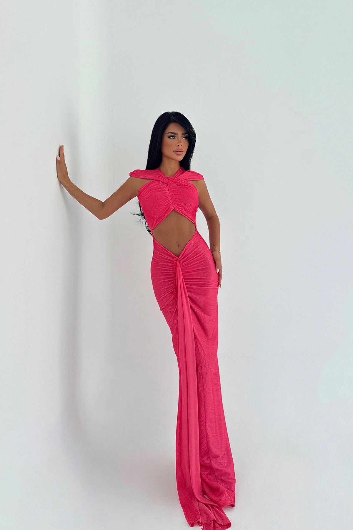 Fuchsia Orleans Long Dress ATE-3323