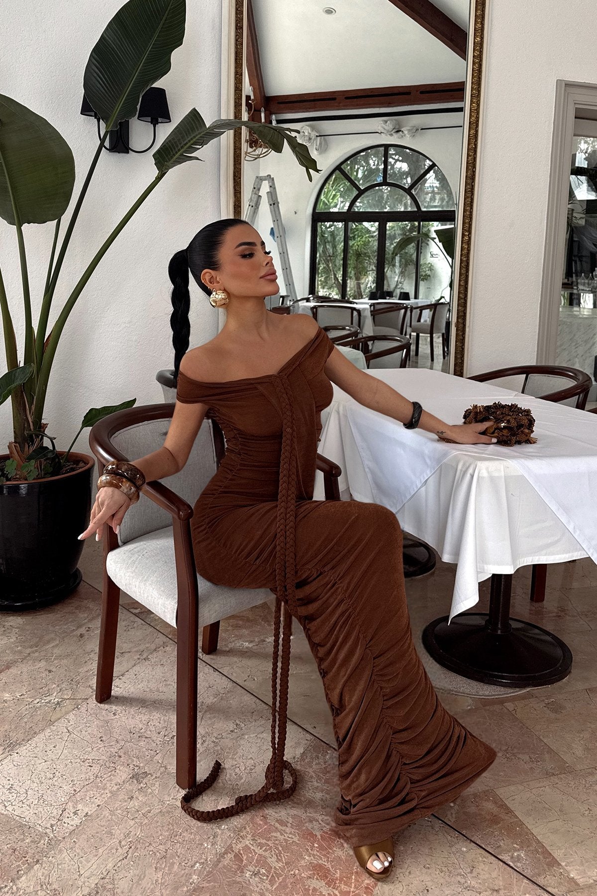 Brown Naselinta Dress ATE-2370