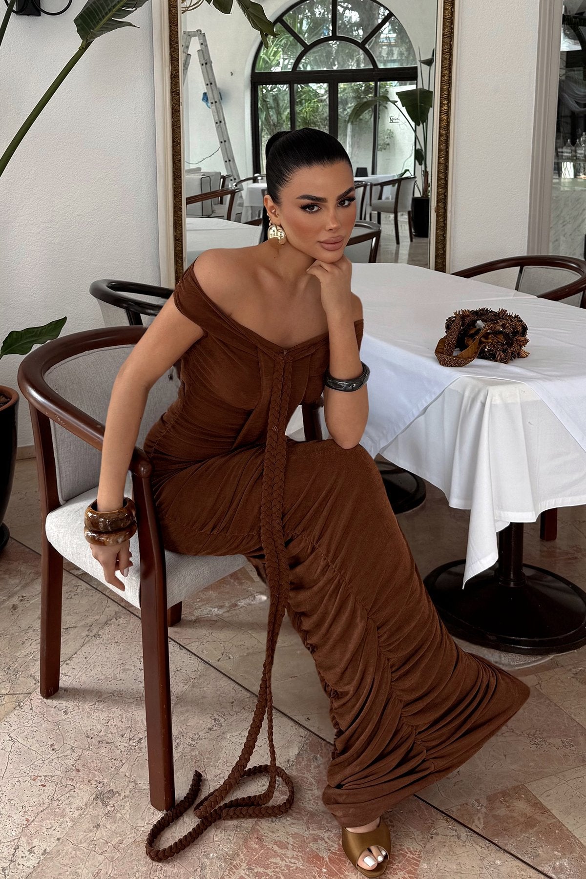 Brown Naselinta Dress ATE-2370