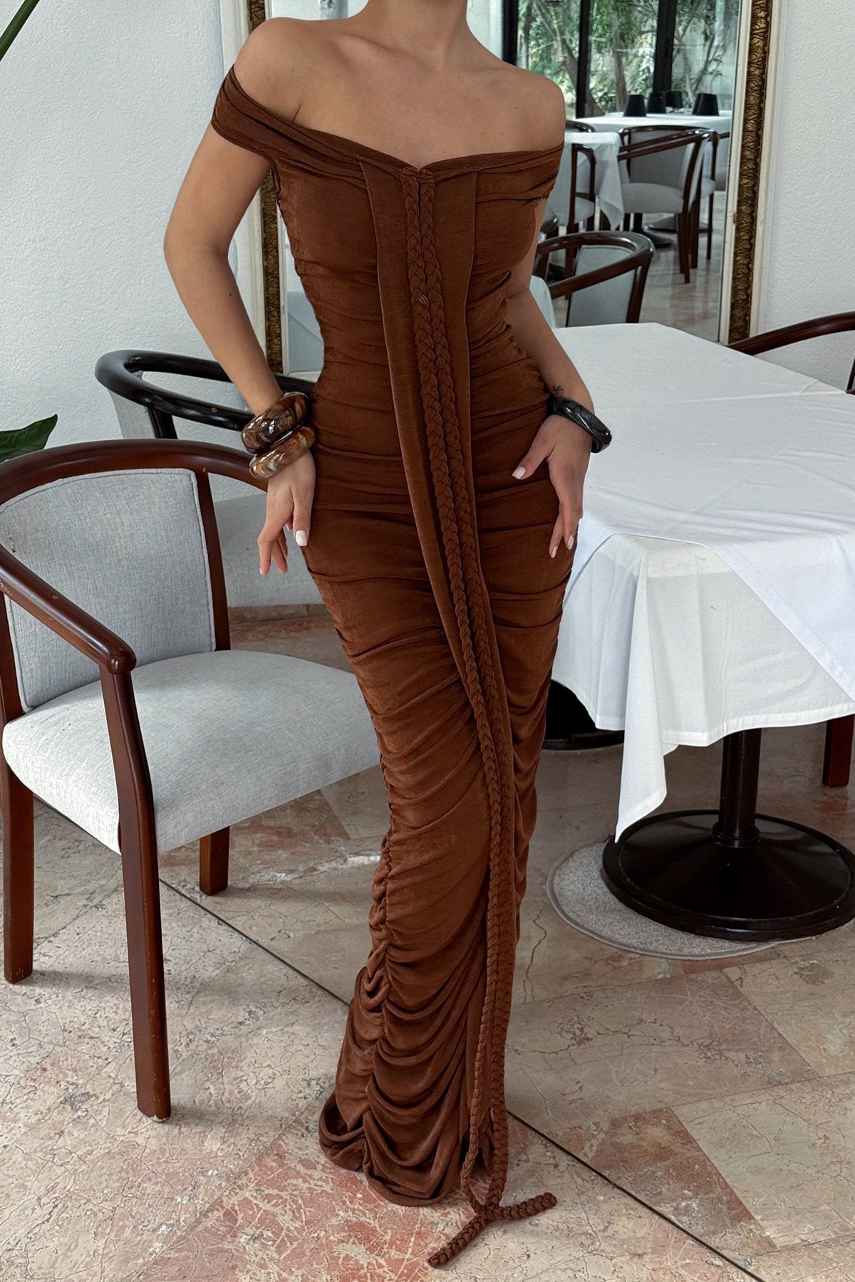 Brown Naselinta Dress ATE-2370