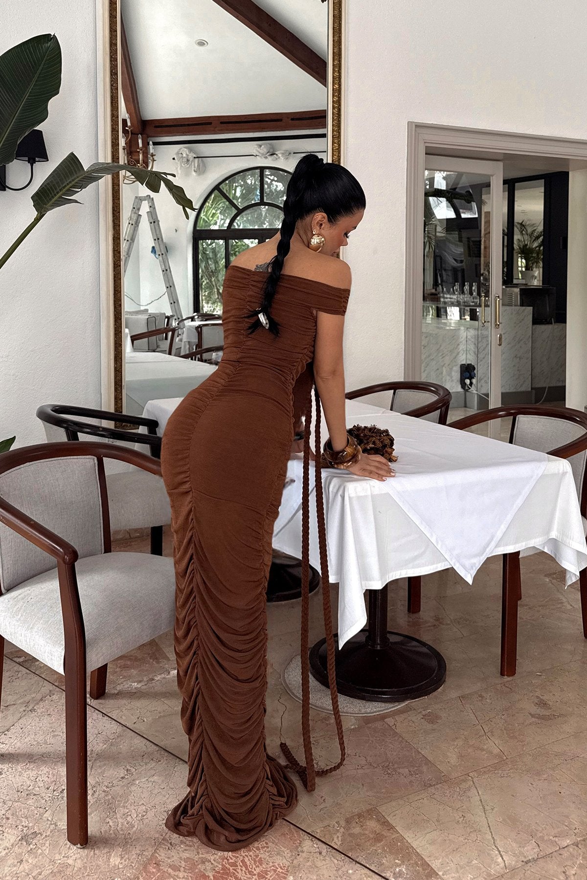 Brown Naselinta Dress ATE-2370