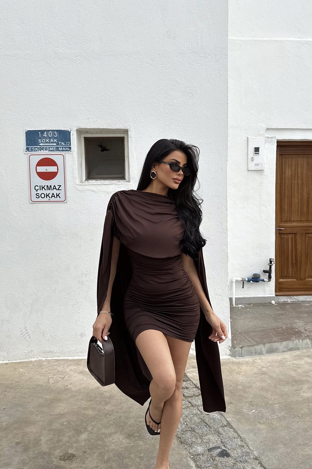 Brown Molly Mini Dress ATE-2492