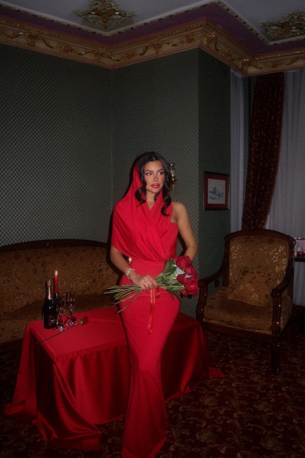 Red Coralie Long Dress ATE-2315