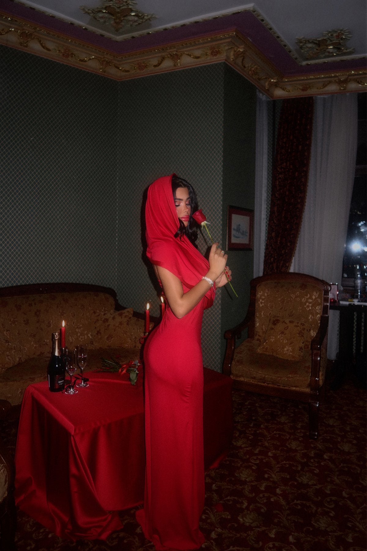 Red Coralie Long Dress ATE-2315