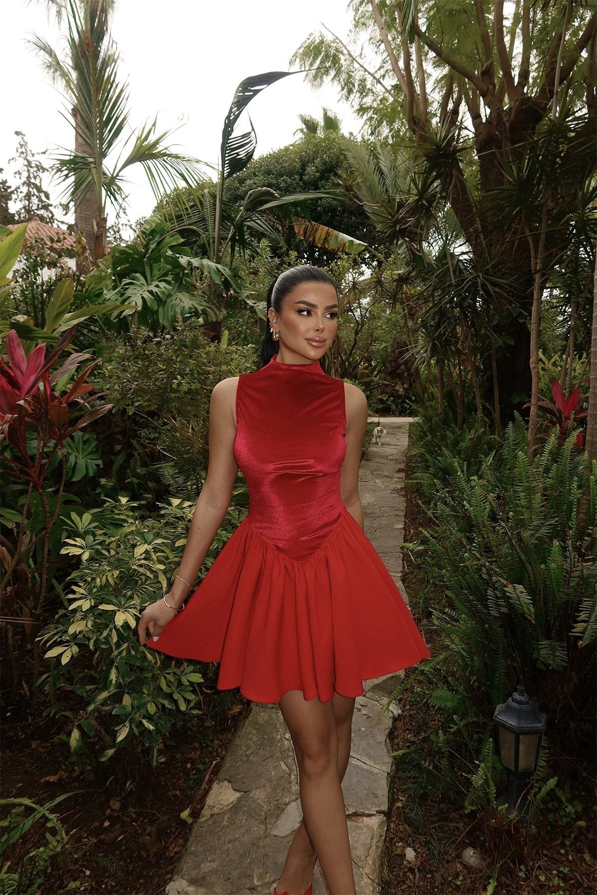 Red Begonlia Mini Dress ATE-2474