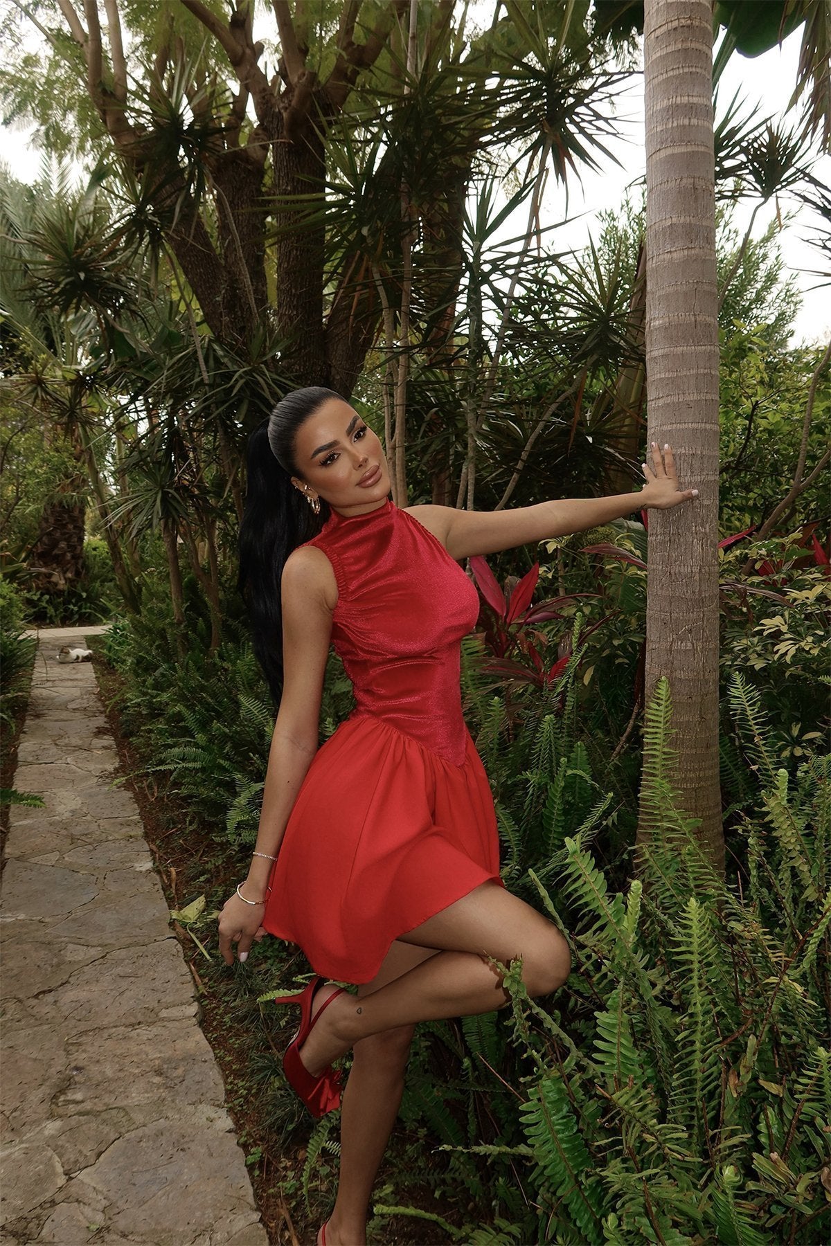 Red Begonlia Mini Dress ATE-2474