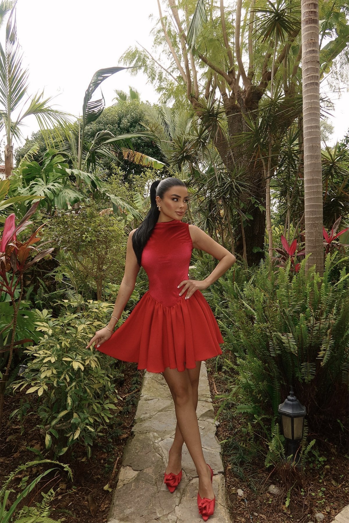 Red Begonlia Mini Dress ATE-2474