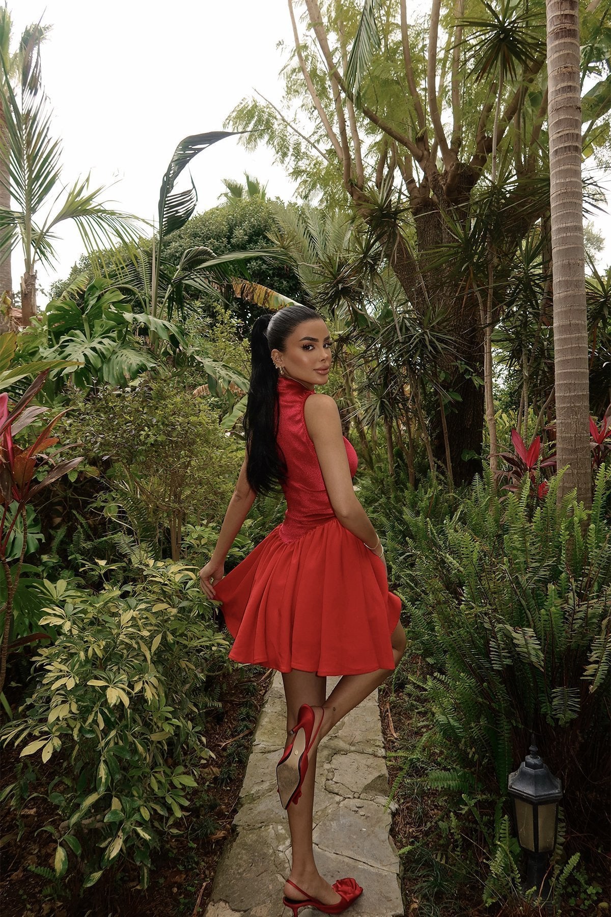 Red Begonlia Mini Dress ATE-2474