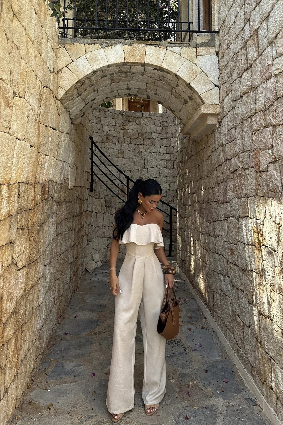 Cream Fedora Jumpsuit