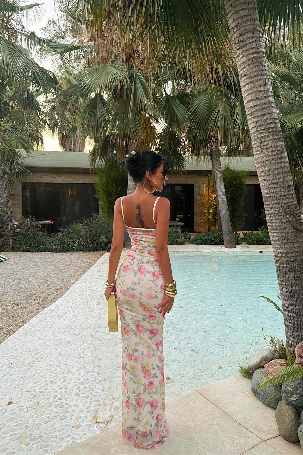 Cream Floral Pattern Dress (PRE-ORDER)