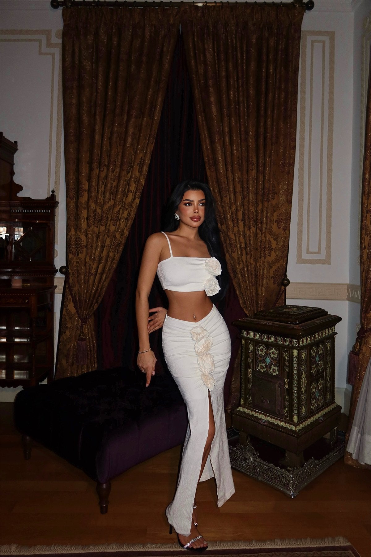 Cream Jolie Rose Detail Suit