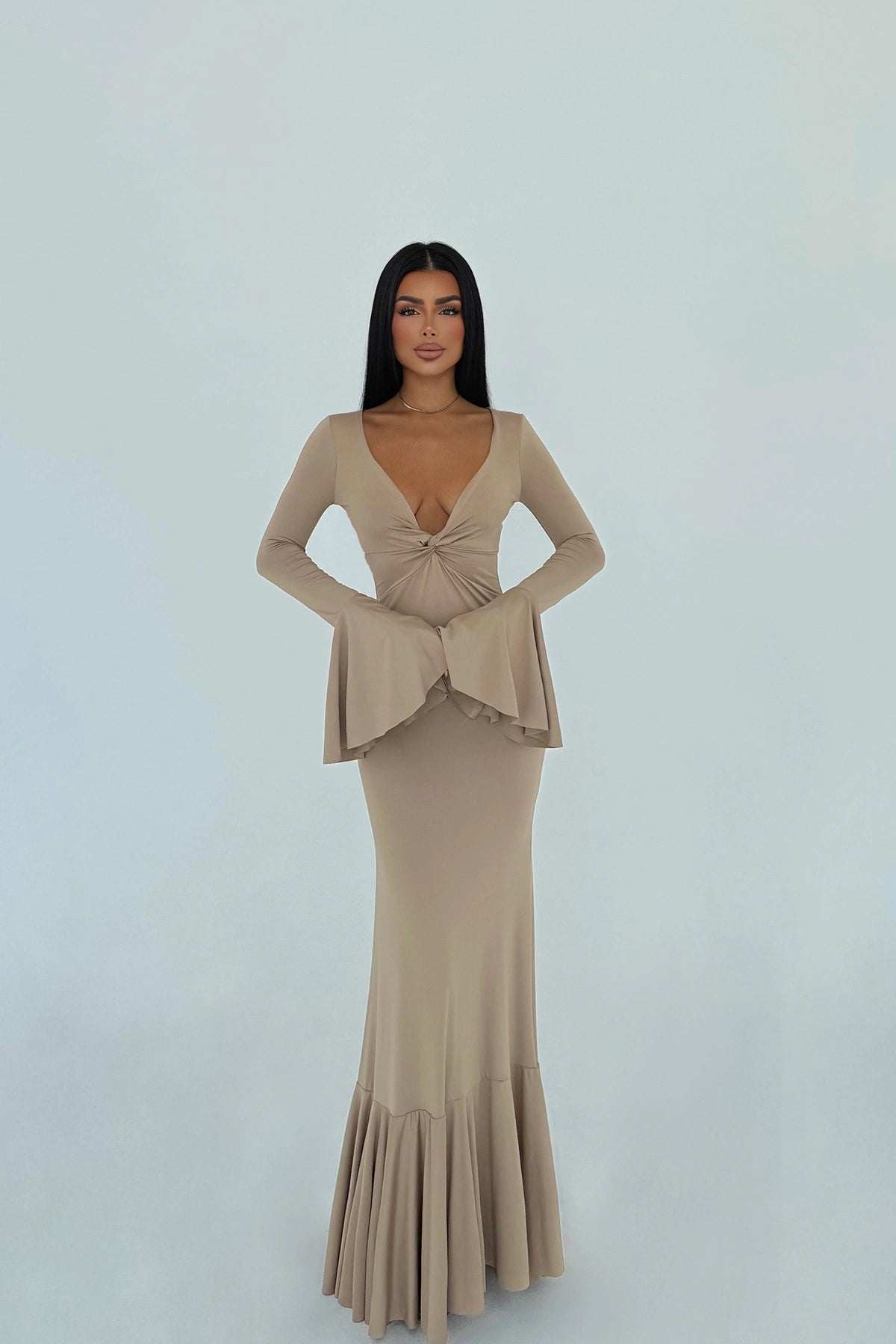 Cream Lai Long Dress ATE-3097