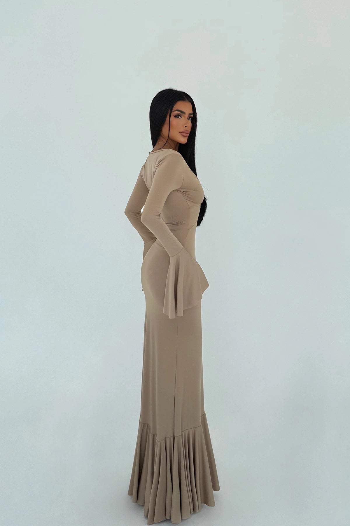 Cream Lai Long Dress ATE-3097