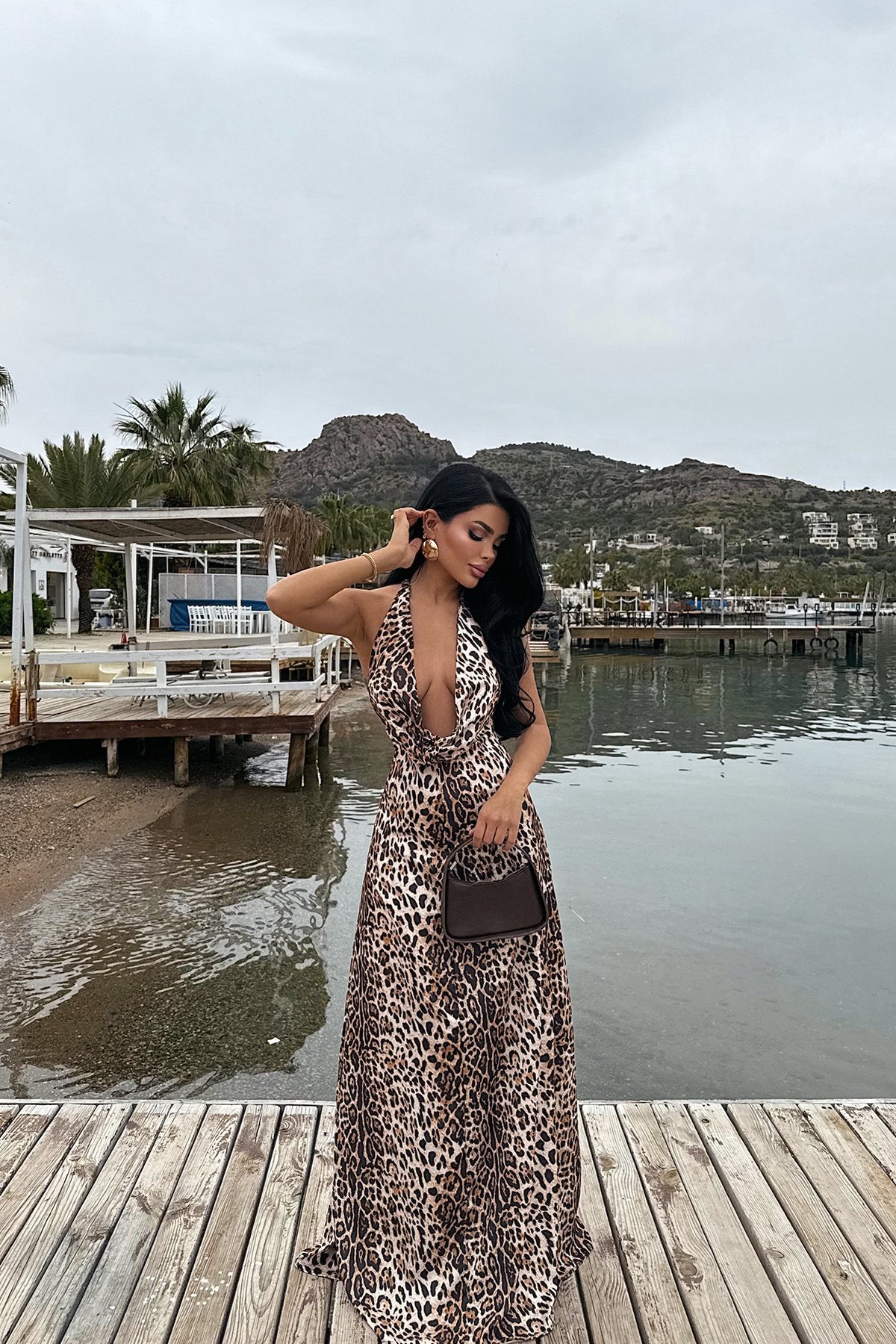 Dulcie Long Leopard Dress ATE-2520