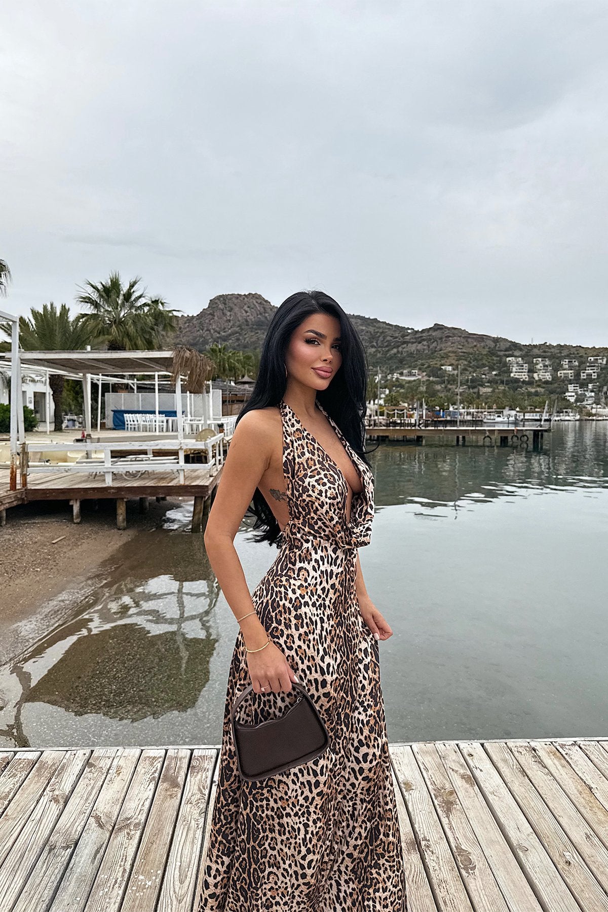 Dulcie Long Leopard Dress ATE-2520