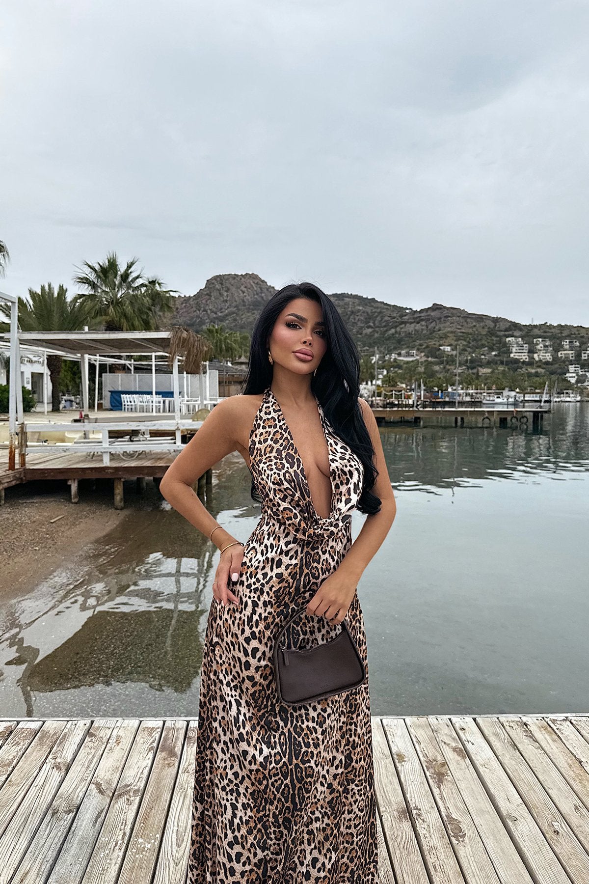 Dulcie Long Leopard Dress ATE-2520