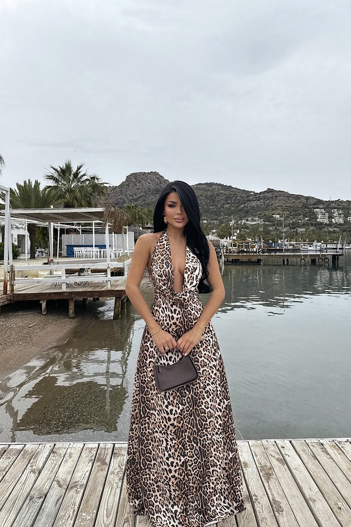 Dulcie Long Leopard Dress ATE-2520