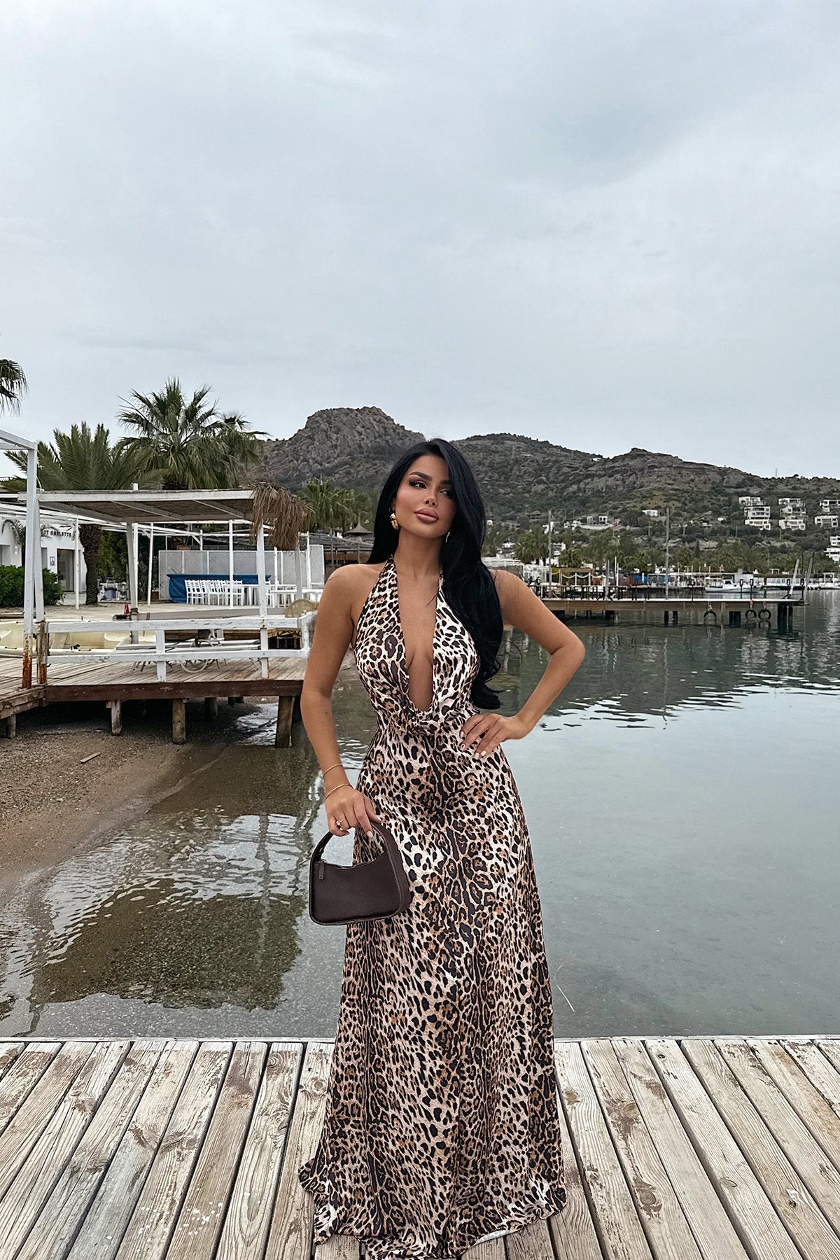 Dulcie Long Leopard Dress ATE-2520
