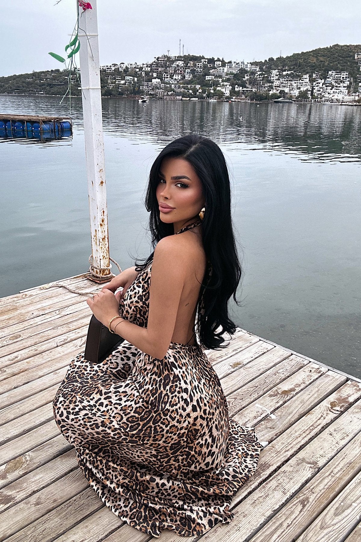Dulcie Long Leopard Dress ATE-2520