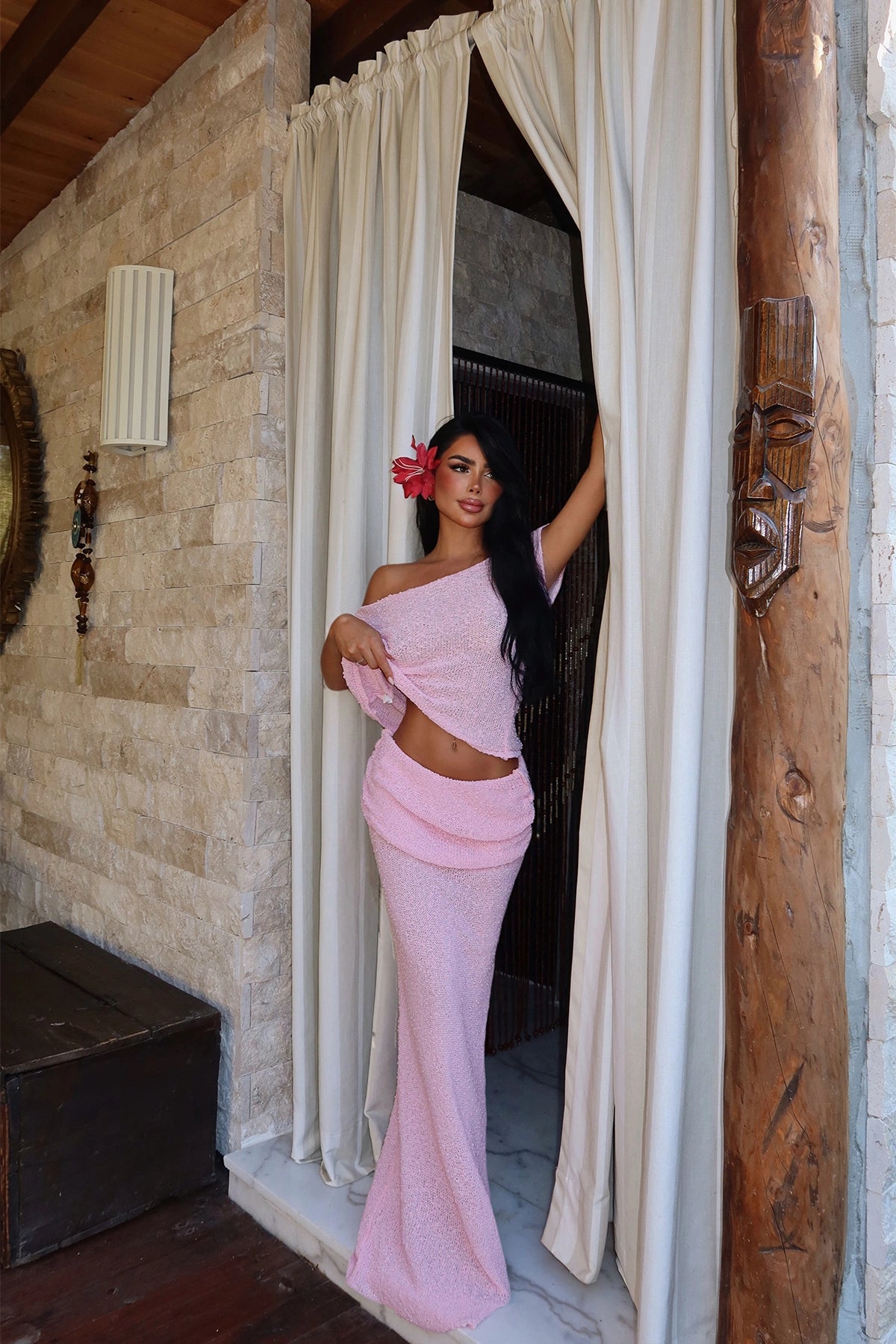 Pink Lilaea Knitwear Suit ATE-3220
