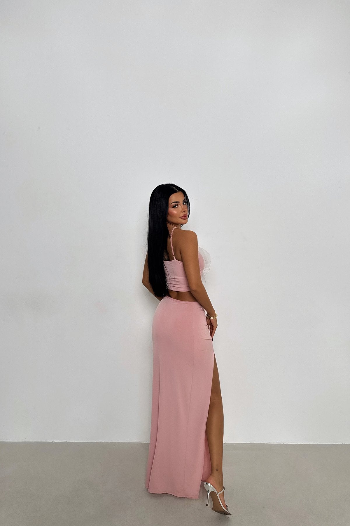 Powder Rose Detail Skirt Suit ATE-1481