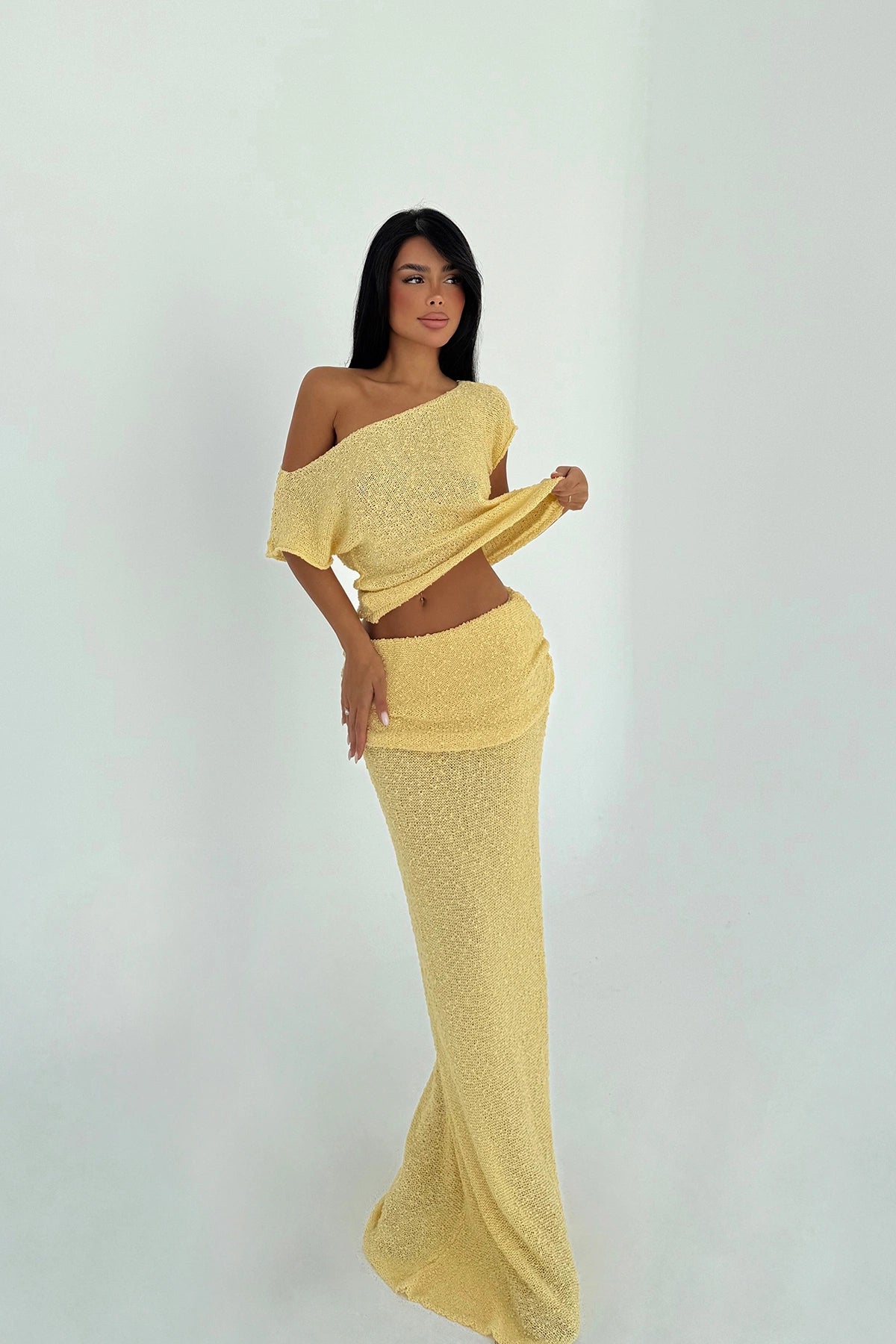 Yellow Lilaea Knitwear Suit ATE-3221