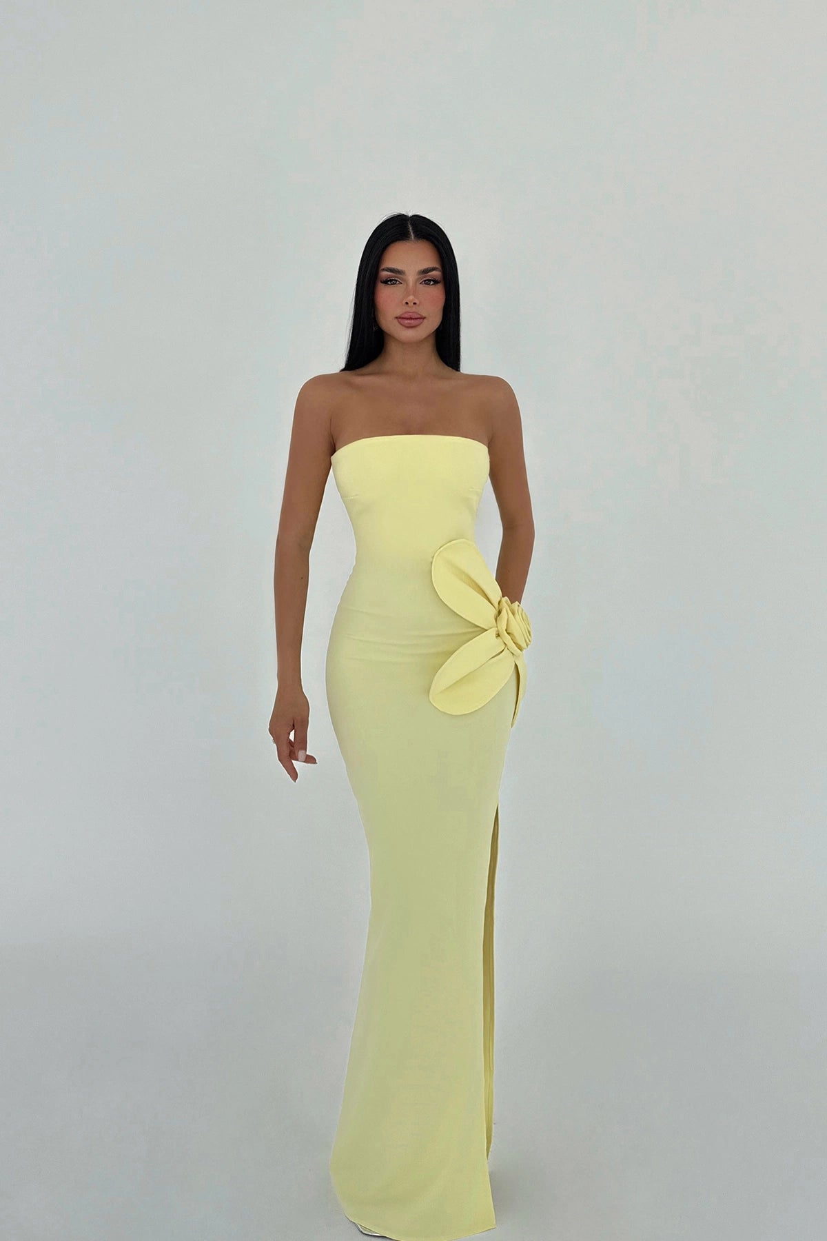 Yellow Daysi Strapless Dress ATE-2926