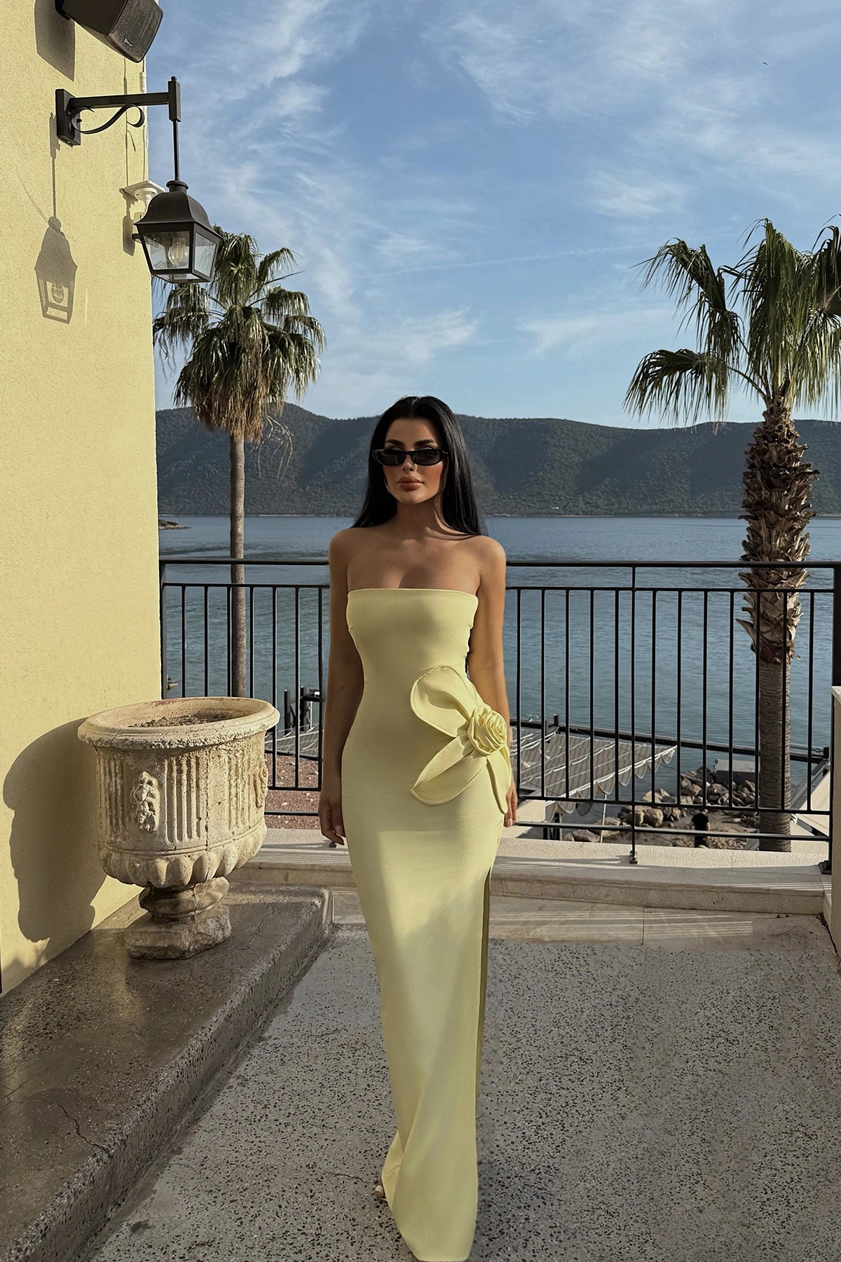 Yellow Daysi Strapless Dress ATE-2926
