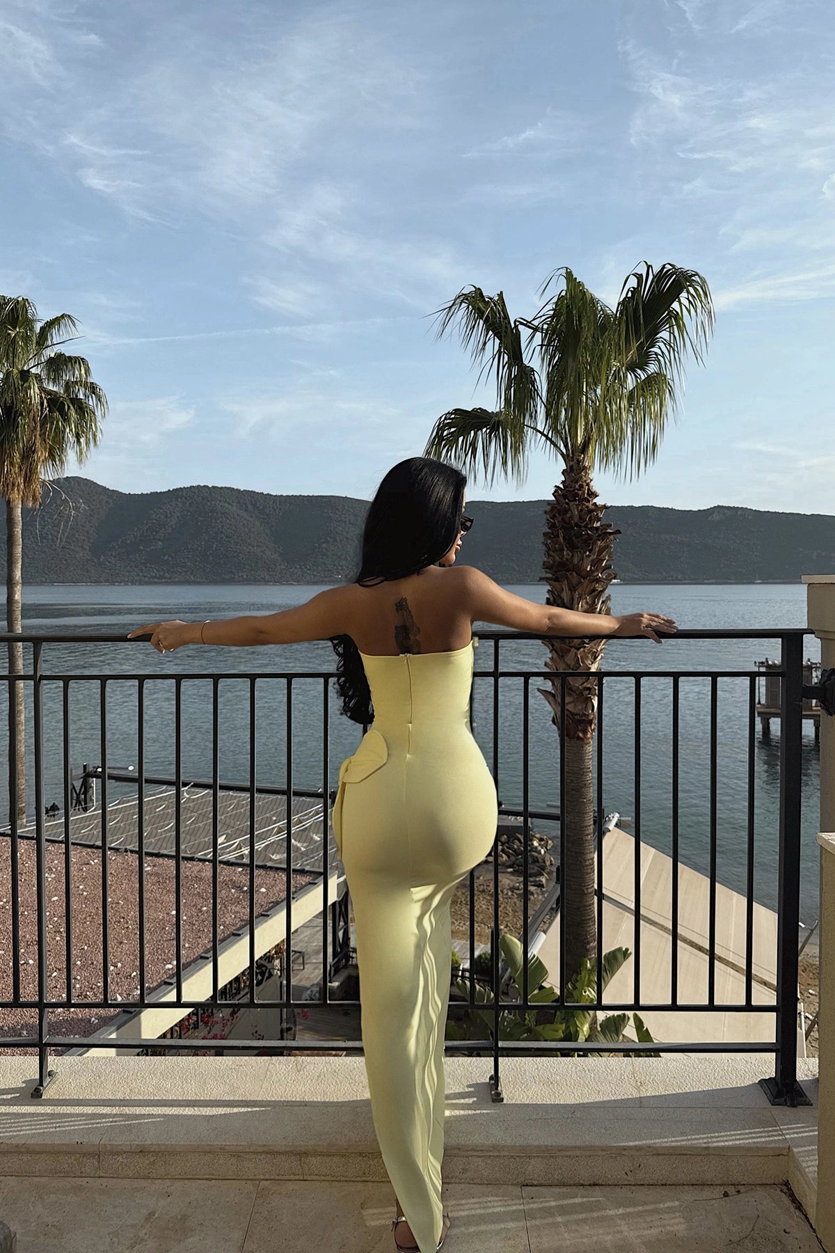 Yellow Daysi Strapless Dress ATE-2926