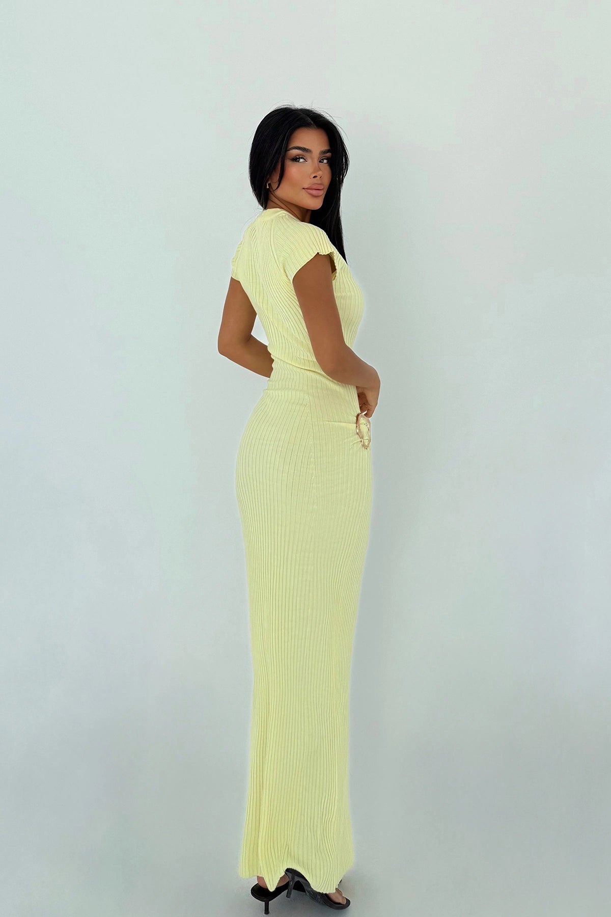 Yellow Zofia Knitted Dress ATE-3367